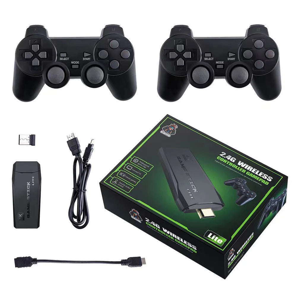 Video Game Sticks M8 Console 2.4G Dual Wireless Controller Gamestick 64GB 10000+ Games Retro Game Console 4K HD Output Xmas Gift